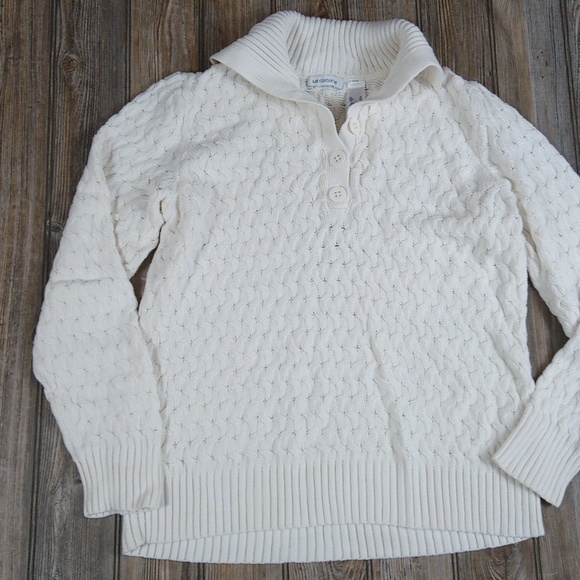Liz Claiborne Knit Quarter Button Long Sleeve Sweater Top - Picture 2 of 9